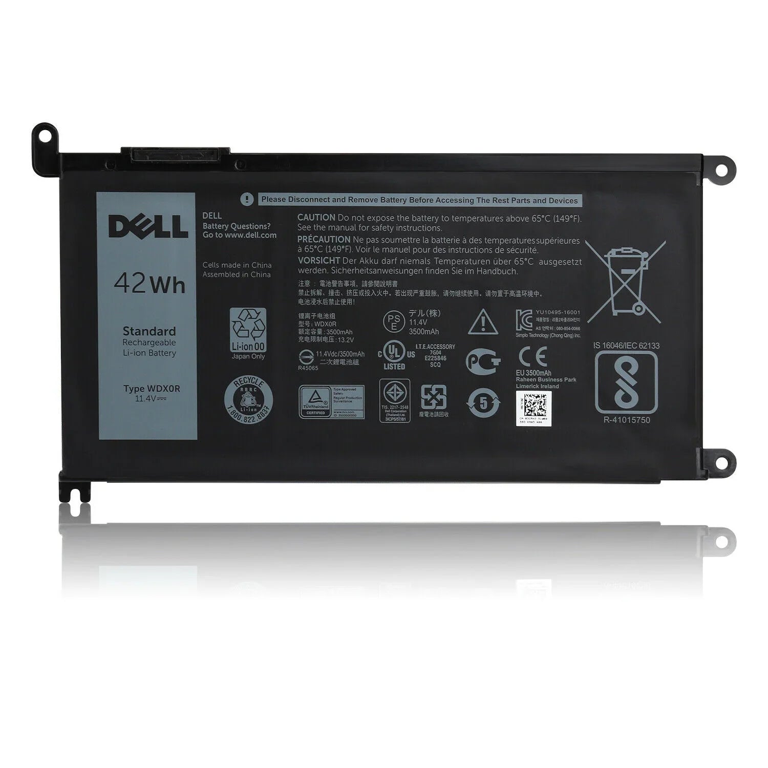Original Dell Inspiron 13 WDXOR P75G001 P69G P69G001 P66F001 7579 7569 P58F and Inspiron 17 5765 5767 42Wh 4-cell 11.4V Battery - eBuy UAE